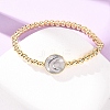 Brass Round Beads Stretch Bracelets for Women BJEW-H640-03B-GP-2