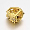 Fashionable Brass Micro Pave Cubic Zirconia Leopard Hollow Beads ZIRC-J009-04G-3