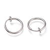 Tarnish Resistant 304 Stainless Steel Retractable Clip-on Hoop Earrings X-STAS-O135-01D-2
