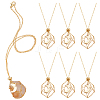 6Pcs Crystal Cage Holder Necklace NJEW-AB00036-1