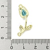 Rack Plating Brass Micro Pave Clear Cubic Zirconia Flower Connertor Charms KK-Z043-03E-3