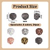 24Pcs 6 Colors Tibetan Style Alloy Lion Head Beads TIBEB-OC0001-01-2