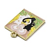 Word The Lovers Alloy Enamel Pendants ENAM-M062-01B-G-2