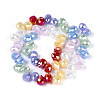 Mixed Styles Electroplate Imitation Jade/Opaque Glass Beads Strands EGLA-N025-01B-C01-2