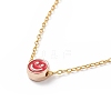 5Pcs 5 Colors Alloy Enamel Smiling Face Pendant Necklaces Set with 304 Stainless Steel Chains for Women NJEW-JN03995-3
