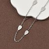 304 Stainless Steel Link Chain Necklaces for Women Men NJEW-K292-01J-P-2