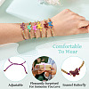 6Pcs 6 Colors Alloy Enamel Link Bracelets BJEW-TAC0043-5