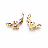 Brass Micro Pave Cubic Zirconia Pendants LS-ZIRC-F095-08G-2
