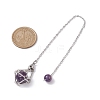 Brass Pouch Gemstone Round Beads Dowsing Pendulums PALLOY-JF02504-3
