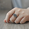 Round with Knot Pattern Brass Finger Rings FS-WG1EEAC-06-3