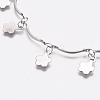 Tarnish Resistant 304 Stainless Steel Flower Charm Bracelets BJEW-G628-04P-2