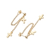 Brass Chains Long Dangle Stud Earrings for Women EJEW-JE06223-4