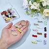 48Pcs 12 Colors Spray Painted Zinc Alloy Bowknot Connector Charms FIND-ME0003-85-3
