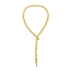 Brass Herringbone Chains Lariat Necklaces NJEW-P289-06G-2