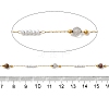 Handmade 304 Stainless Steel & Natural Mixed Stone Beaded Chains CHS-L031-06G-01-2