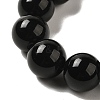 12.5mm Round Natural Bkack Stone Braided Bead Bracelets for Women Men BJEW-C060-01E-2