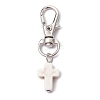 Synthetic Turquoise Cross Pendant Decorations HJEW-JM01531-02A-1