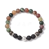 3Pcs Natural Mixed Gemstone Stretch Bracelets Sets BJEW-JB10954-3