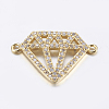 Brass Micro Pave Cubic Zirconia Links ZIRC-L071-08G-1