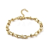 304 Stainless Steel Bowknot Link Chain Bracelets for Women BJEW-F488-13G-2