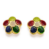 5-Petal Alloy Enamel Bead Caps X1-ENAM-TAC0023-02-3