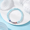 4Pcs 4 Colors Cat Eye & Handmade Evil Eye Lampwork Round Beaded Stretch Bracelets for Women BJEW-JB12289-4