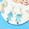 Shell & Glass Seed Bead Dangle Earrings EJEW-MZ00740-01-1