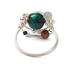 Planet Natural Green Aventurine Finger Rings RJEW-TA00165-02-4