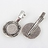 Vintage Hair Accessories Components Iron Alligator Hair Clip Findings Alloy Cabochon Bezel Settings X-PALLOY-O035-27AS-2