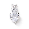 Eco-Friendly Brass Clear Cubic Zirconia Pendants ZIRC-C027-02P-RS-1