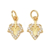 Brass Micro Pave Clear Cubic Zirconia Charms KK-F941-37B-G-1