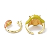 3D Animal Alloy Open Cuff Rings RJEW-D003-01A-G-4