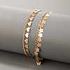 Alloy Flower & Heart Tassel Double Layer Anklets for Women FS-WGDC043-01-2