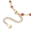 Handmade Evil Eye Lampwork Brass Link Chain Anklets for Women AJEW-AN00715-02-5