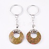 Natural Unakite Keychain KEYC-P041-D20-2