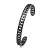 316 Surgical Stainless Steel Curb Chain Cuff Bangles BJEW-C125-01AS-2