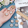 14Pcs 1-Hole Alloy Glass Shank Buttons BUTT-MA0001-16B-KCG-3