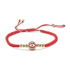 Round with Evil Eye Braided Bead Bracelet for Girl Women BJEW-JB06974-5