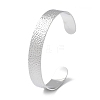 304 Stainless Steel Hammered Cuff Bangles for Women BJEW-Z078-11P-1