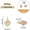 Brass Micro Pave Cubic Zirconia Charms ZIRC-NB0001-33-6