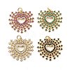 Brass Micro Pave Cubic Zirconia Pendants KK-Q006-35G-M-1