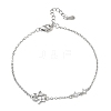 Brass Micro Pave Clear Cubic Zirconia Link Bracelets BJEW-E114-01A-P-4