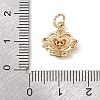 Brass Micro Pave Cubic Zirconia Charms KK-C133-03B-G-3
