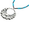 Line Turquoise Alloy Charm Jewelry Sets SJEW-PJS333-4