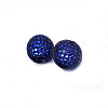 CZ Brass Micro Pave Grade AAA Blue Color Cubic Zirconia Round Beads KK-O065-12mm-03B-NR-1