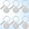 20Pcs 201 Stainless Steel Blank Pendant Keychain KEYC-SC0001-62D-6