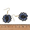 Halloween Gothic Synthetic Turquoise Skull Dangle Earrings EJEW-MZ00807-02-5
