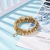 3Pcs 3 Style Natural & Synthetic Mixed Stone & Wood & Brass Stretch Bracelets Set with Glass Teardrop for Women BJEW-JB08355-2