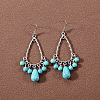 Bohemian tassel turquoise earrings JU8957-18-1