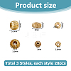 60Pcs 3 Styles Brass Beads KK-HS0015-05-2